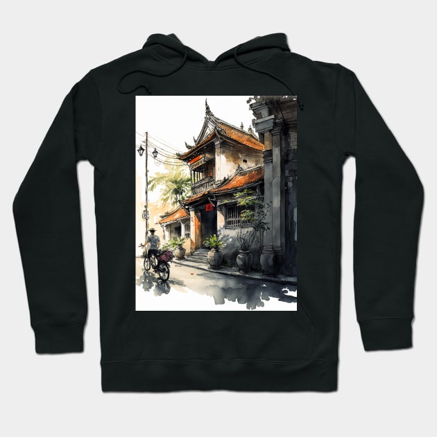 Old Town in Japan Hoodie by MaitionDesigns 